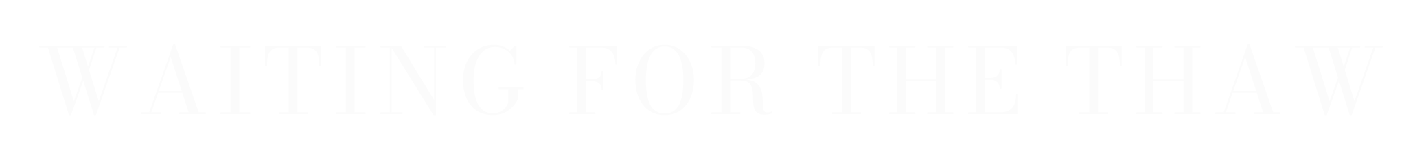 Waiting for the Thaw